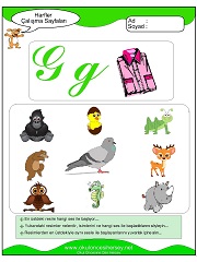 G Sesi Çalışma Sayfaları